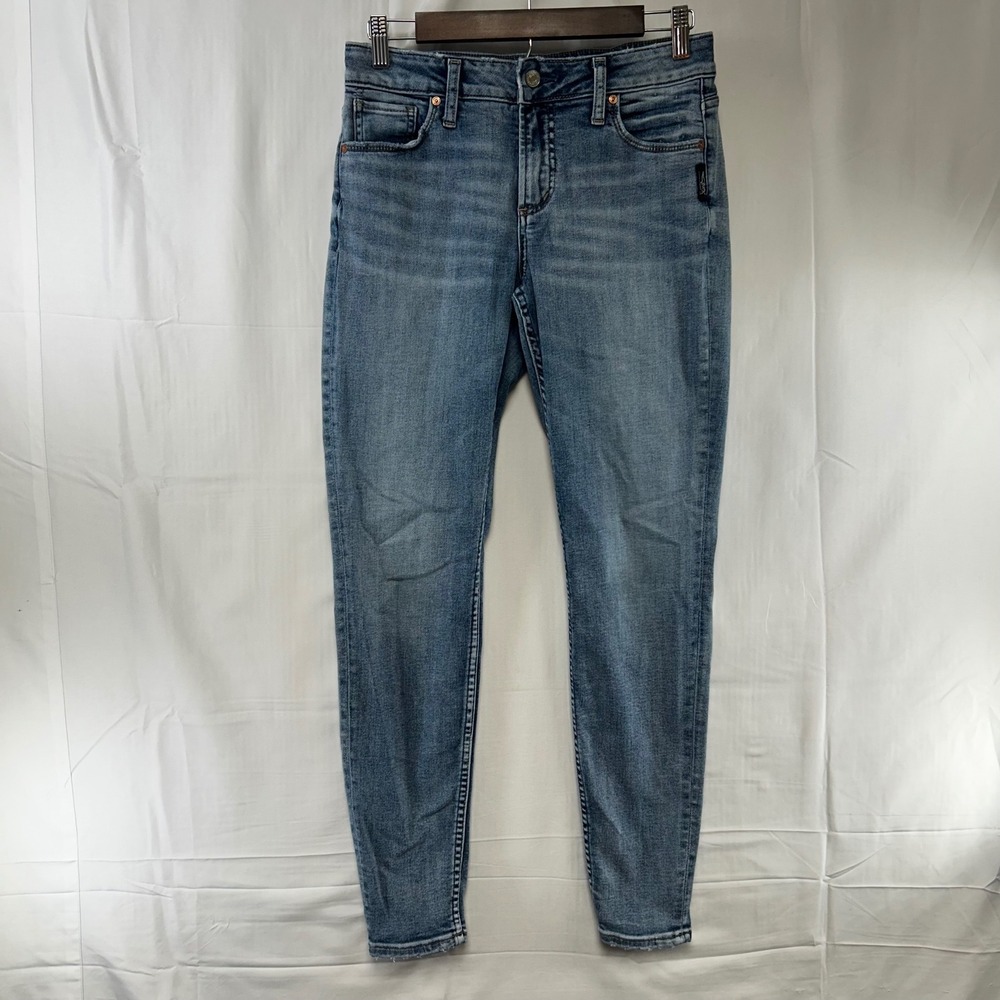 Silver Jeans Co Avery Skinny Womens 27 Medium Blue High Rise Stretch Denim